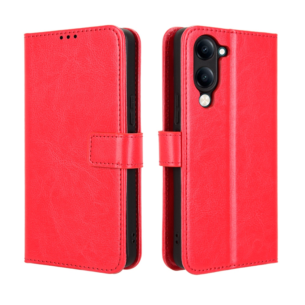 Őrült könyv tok a Vivo Y29s 5G-hez - piros