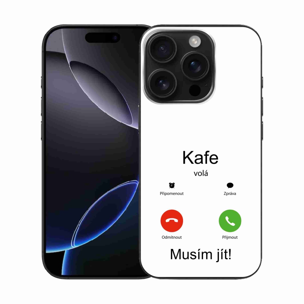Gél borítás mmCase iPhone 16 Pro készülékhez - kávé hívások fehér háttérrel