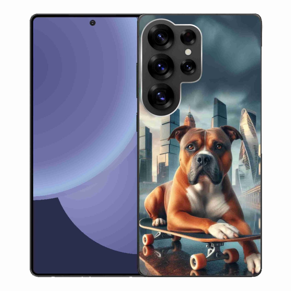 Gél borítás mmCase Samsung Galaxy S25 Ultra készülékhez - kutya gördeszkán