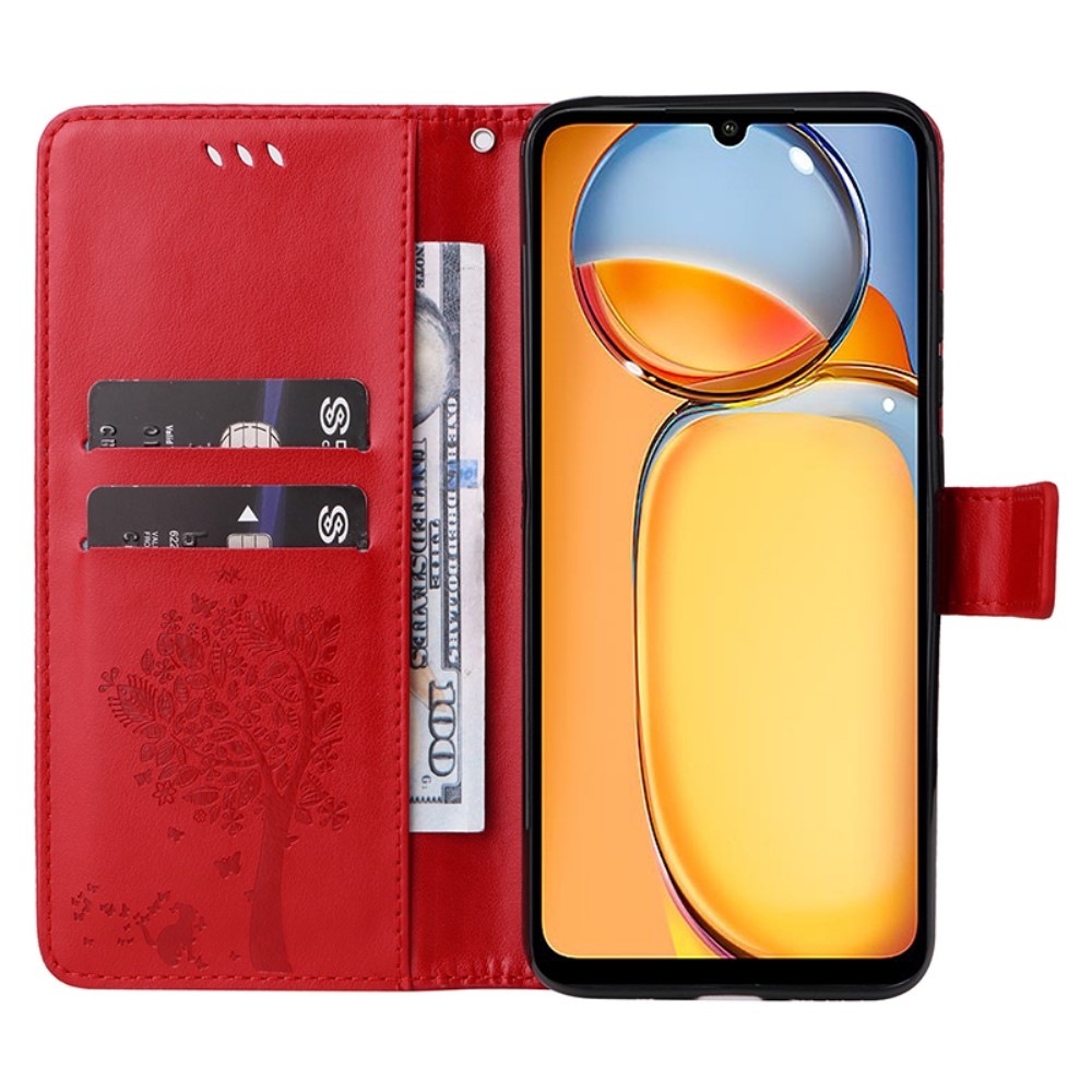 Fák könyvtáska Xiaomi Poco C65/Redmi 13C - piros
