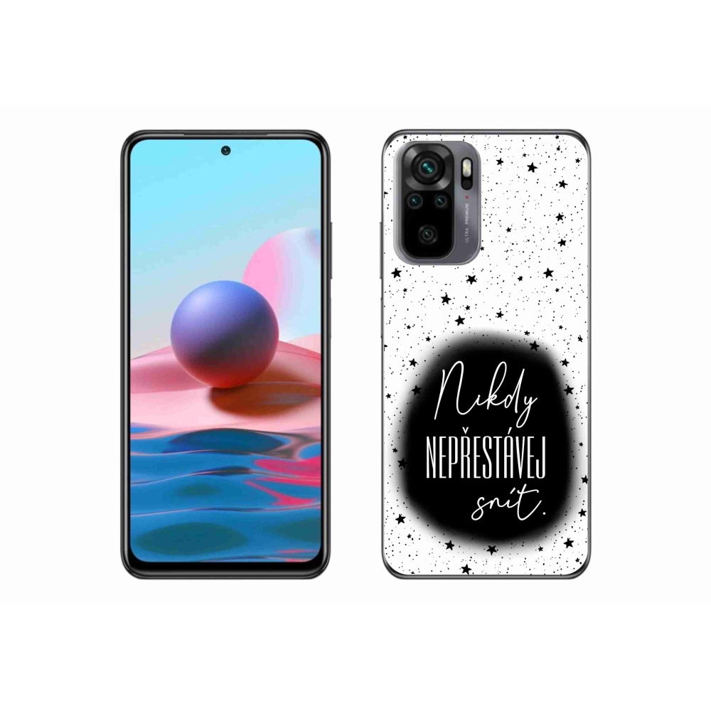 Gél borítás mmCase a Xiaomi Redmi Note 10 4G-hez - idézet 1 fekete és fehér háttérrel