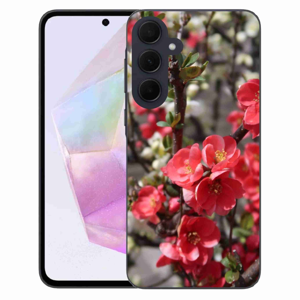 Gél védőhuzat mmCase Samsung Galaxy A35 5G - piros virágok