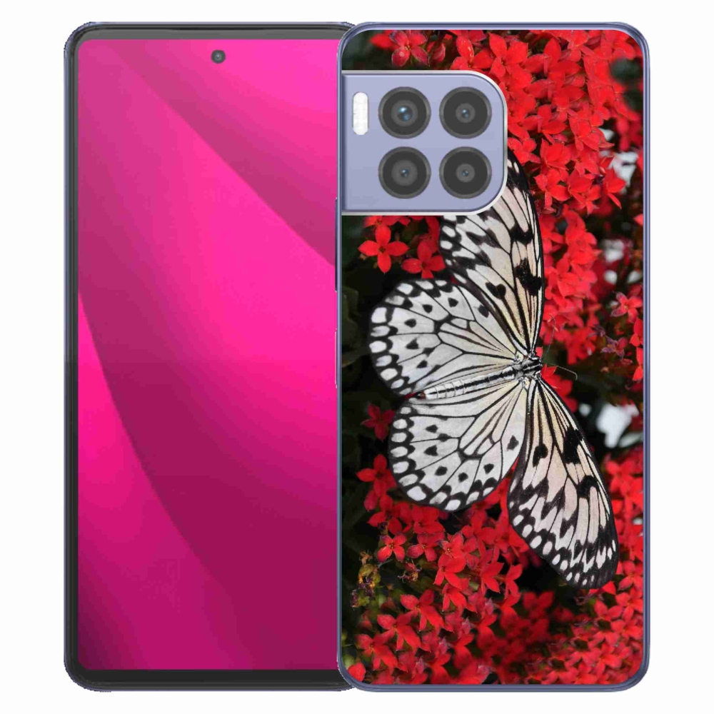 Zselés borítás mmCase a T-Mobile T Phone 2 Pro készülékhez - fekete-fehér pillangó 1