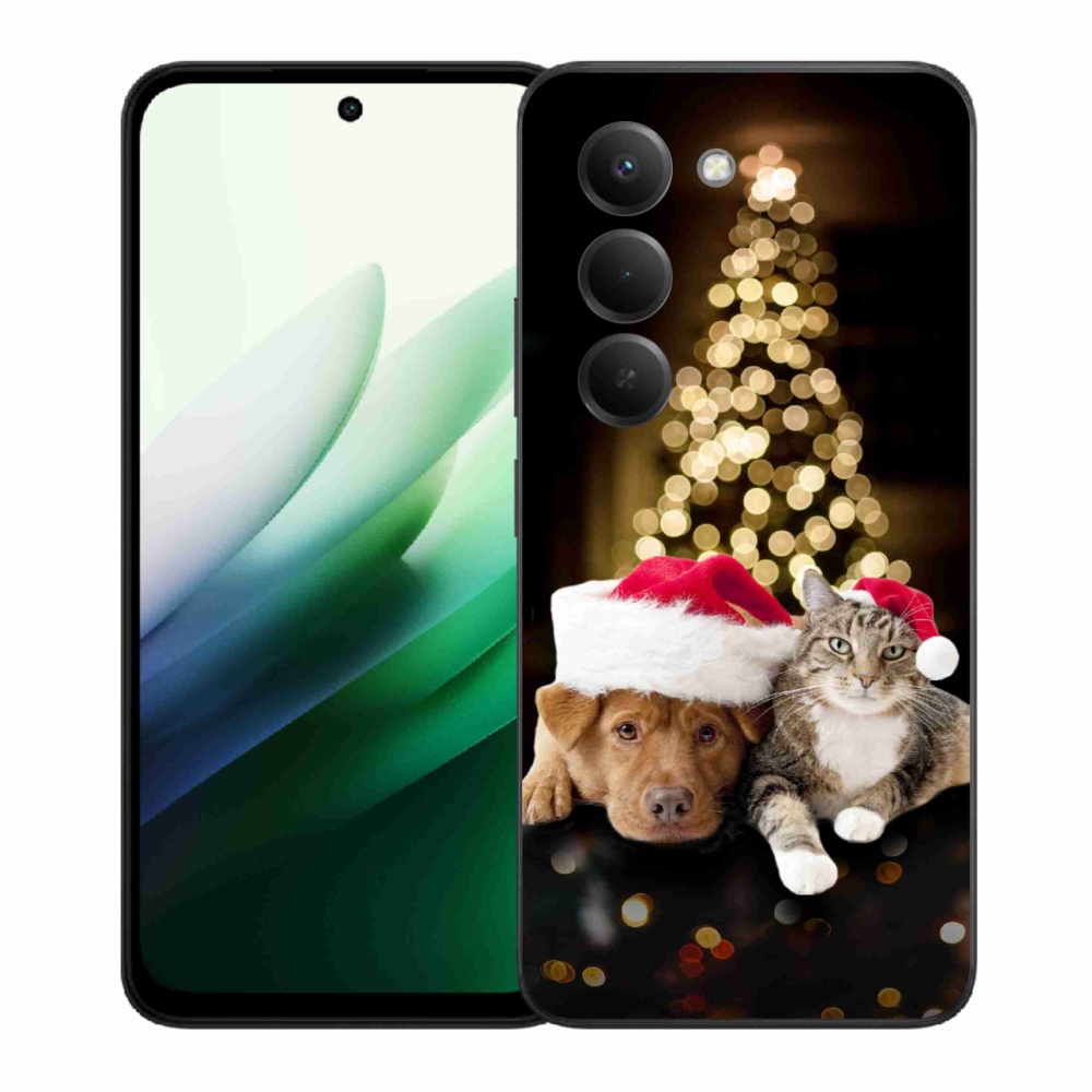 Gél borító mmCase a Xiaomi Redmi 15 5G-hez - Karácsonyi kutya és macska