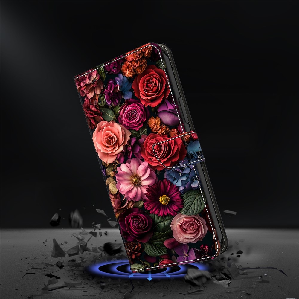 Sima könyv tok a Google Pixel 10 Pro/Pixel 10 számára - virágok
