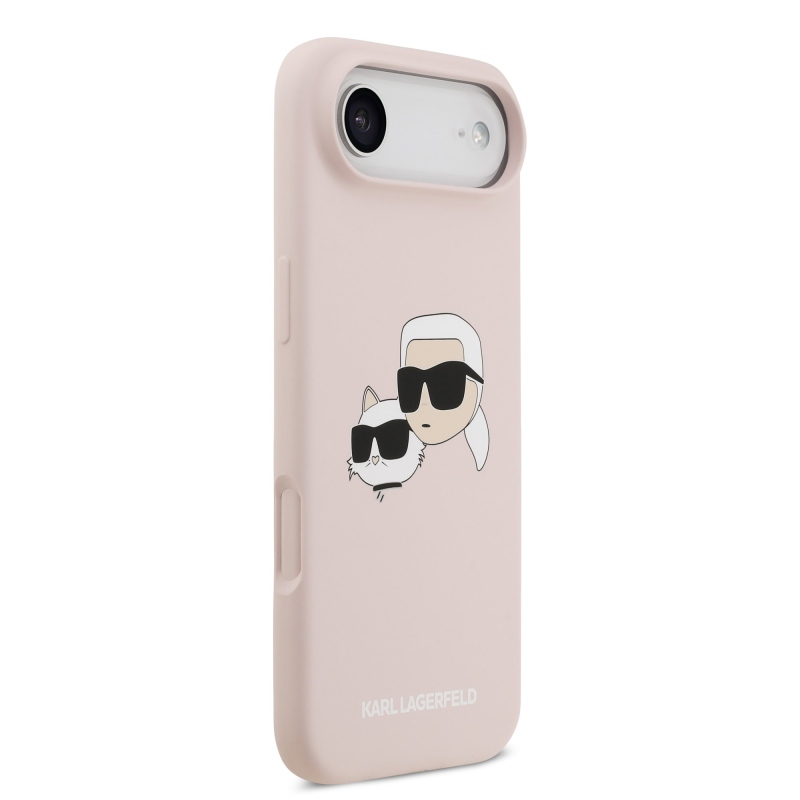 Karl Lagerfeld Folyékony szilikon dupla fejű MagSafe hátlap iPhone 17 Air rózsaszínű borítóhoz