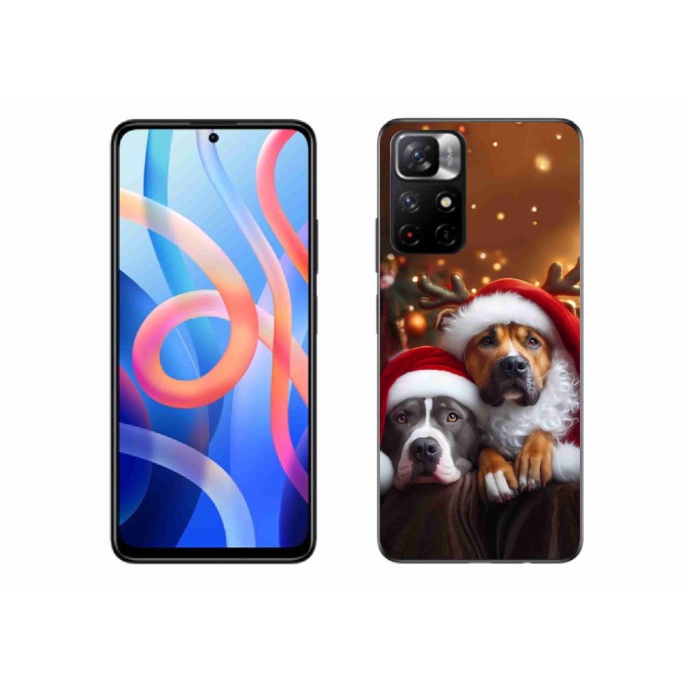 Gél borító mmCase a Xiaomi Redmi Note 11S 5G - Karácsonyi kutyákhoz