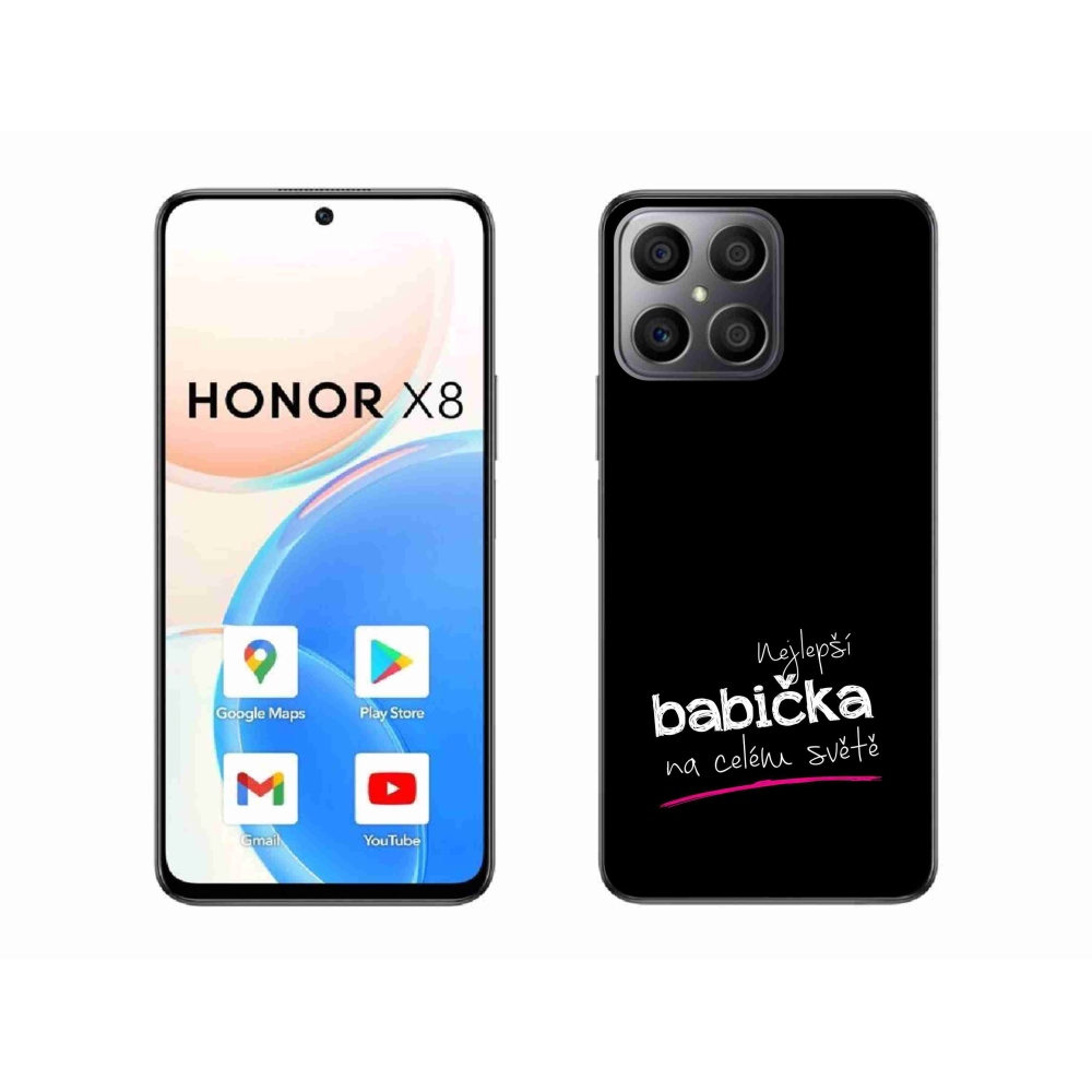 Gél borítás mmCase a Honor X8 4G-n - Legjobb nagyi 4 fekete háttérrel