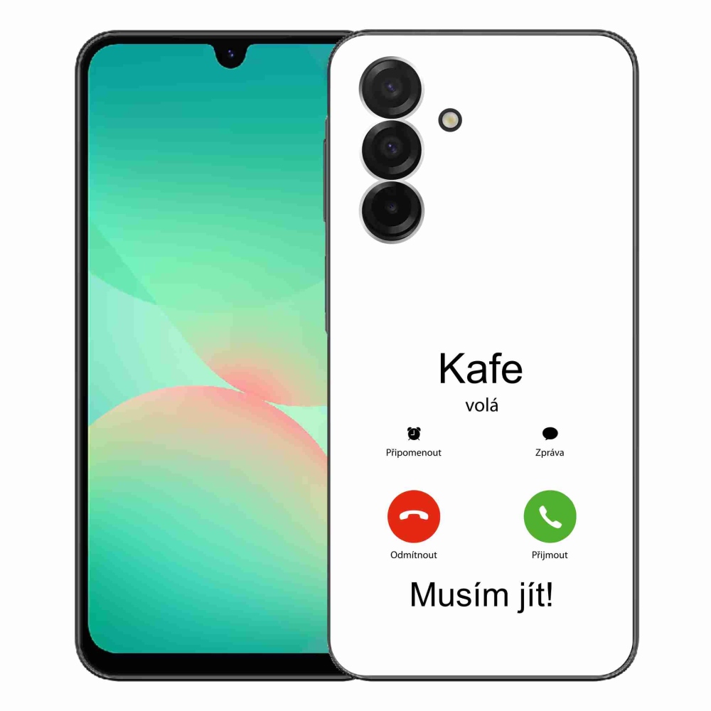 Gél borító mmCase Samsung Galaxy A26 5G - kávé hívó fehér háttérrel