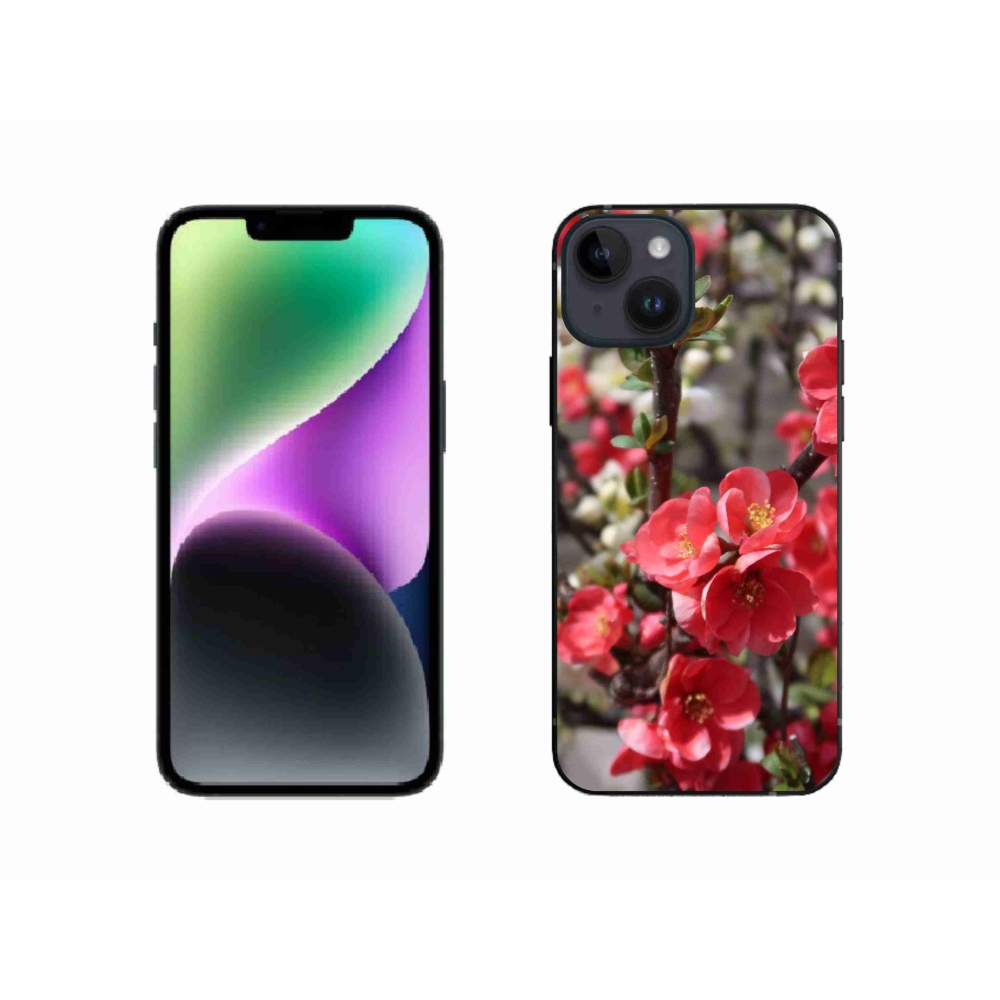 Gél borítás mmCase iPhone 14 készülékhez - piros virágok