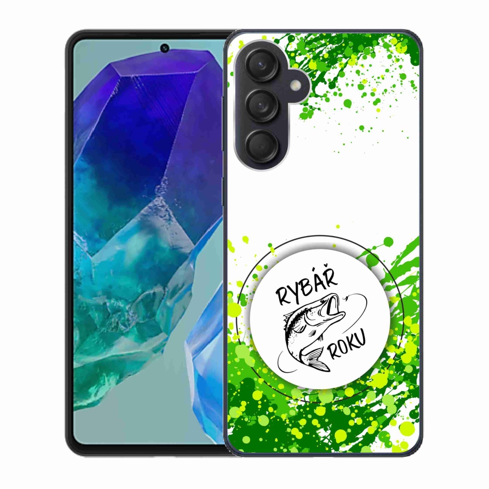 Zselés borító mmCase Samsung Galaxy M55 5G - Az év horgásza fehér háttérrel