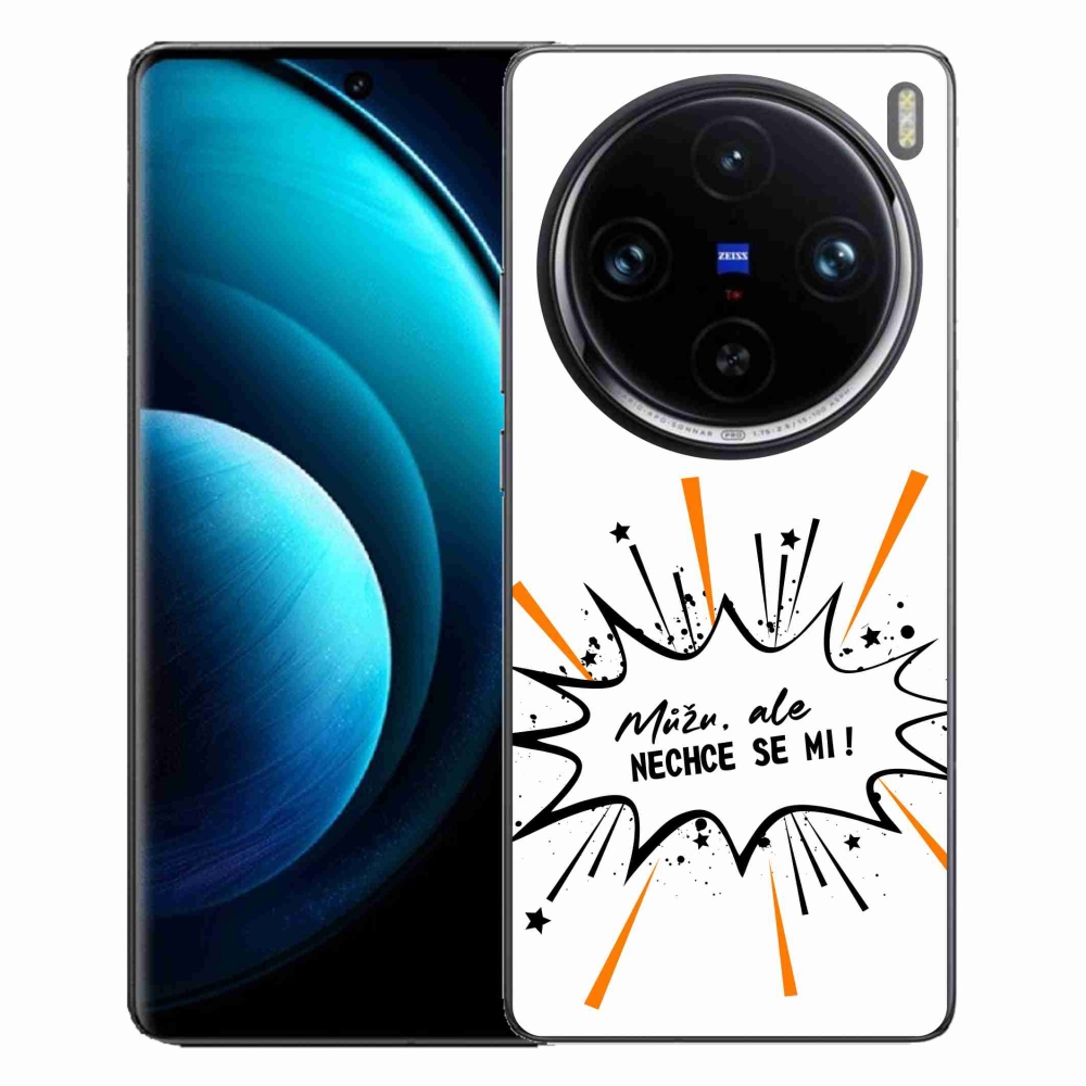 Gél borító mmCase a Vivo X100 Pro 5G készülékhez - vicces szöveg 11 fehér háttér