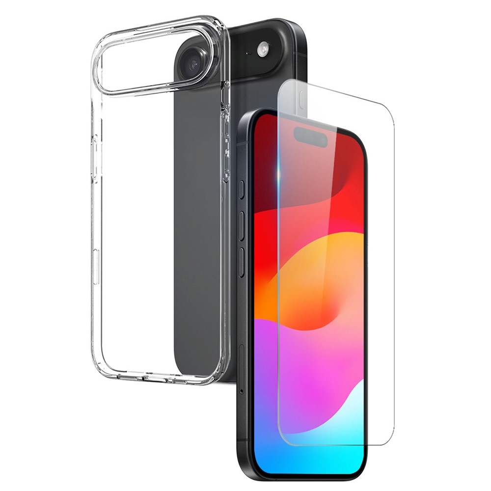 NORTHJO átlátszó zselés tok + edzett üveg iPhone 17 Air készülékhez - átlátszó