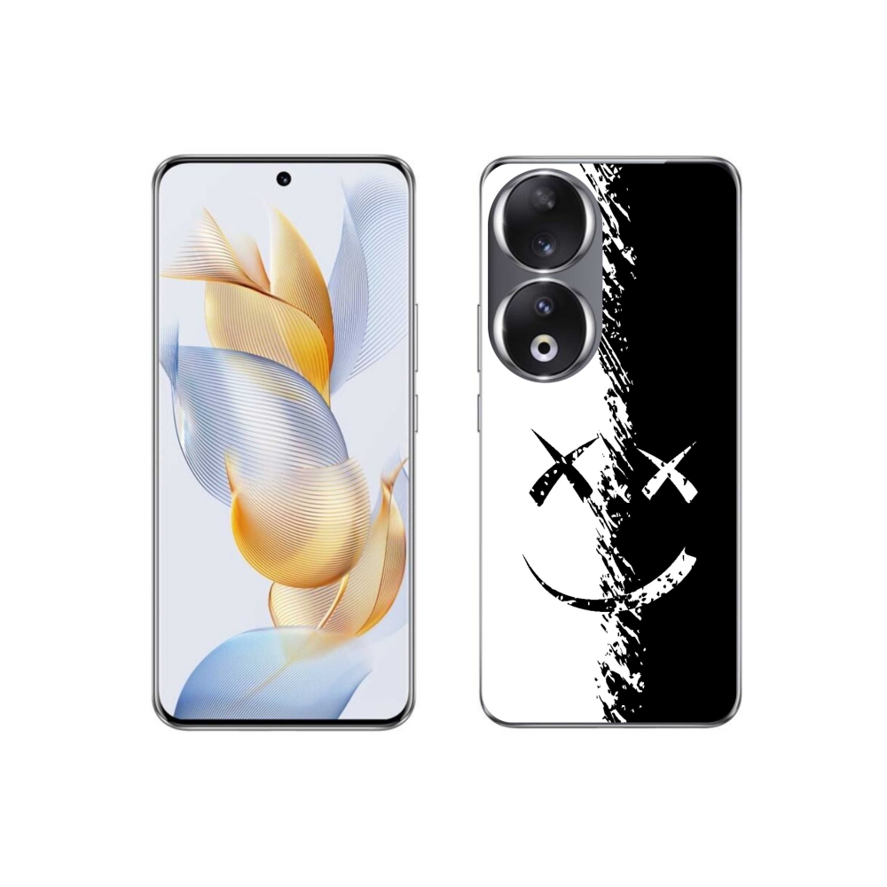 Zselés borító mmCase a Honor 90 készülékhez - fekete-fehér mosolygó