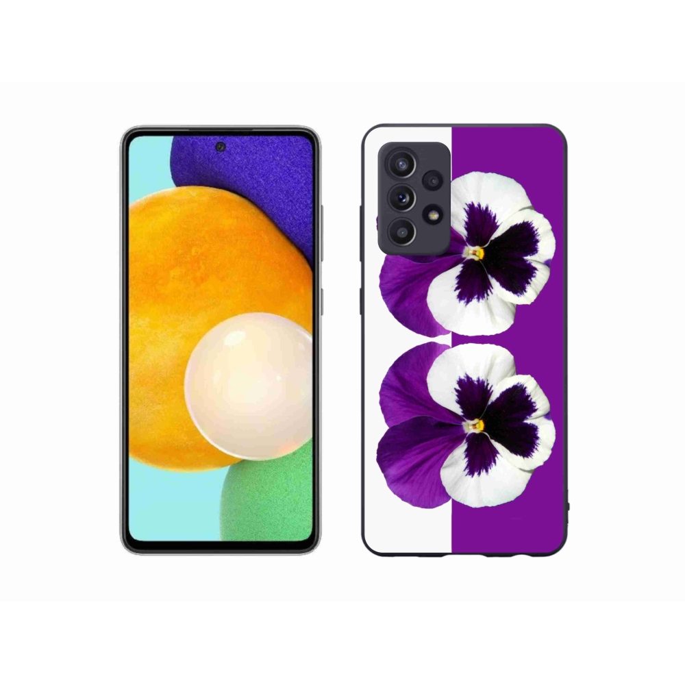 Zselés borítás mmCase Samsung Galaxy A52/A52 5G - lila és fehér virág