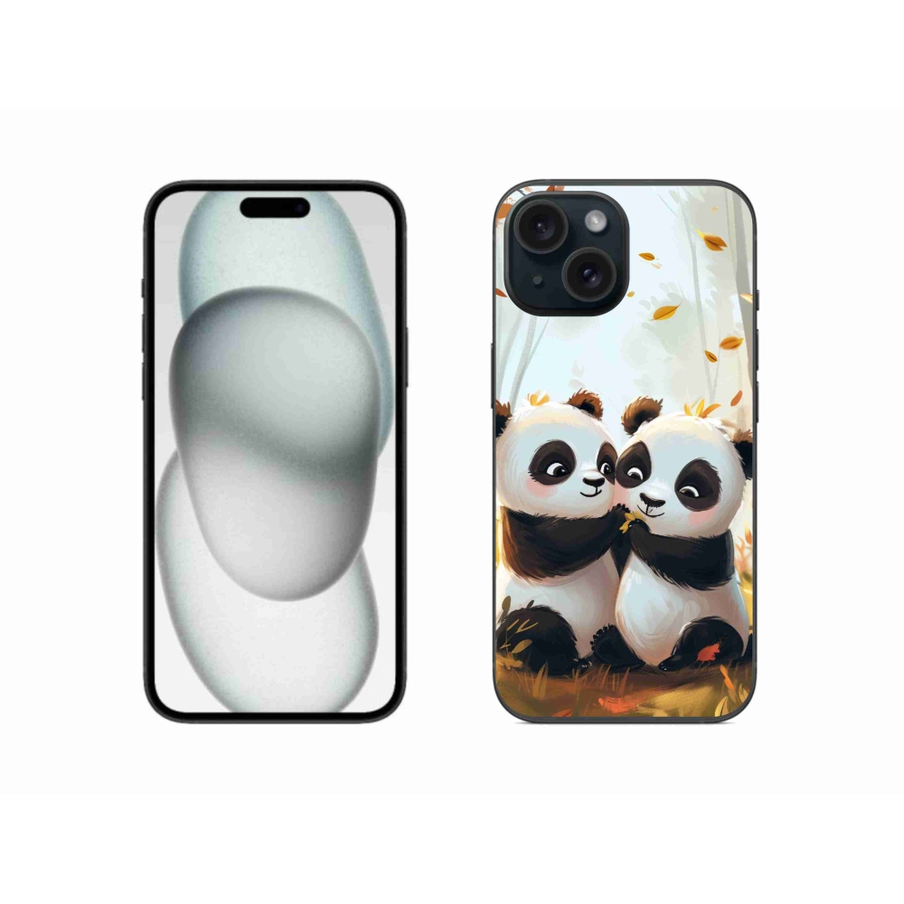 Zselés borítás mmCase iPhone 15 készülékhez - pandák
