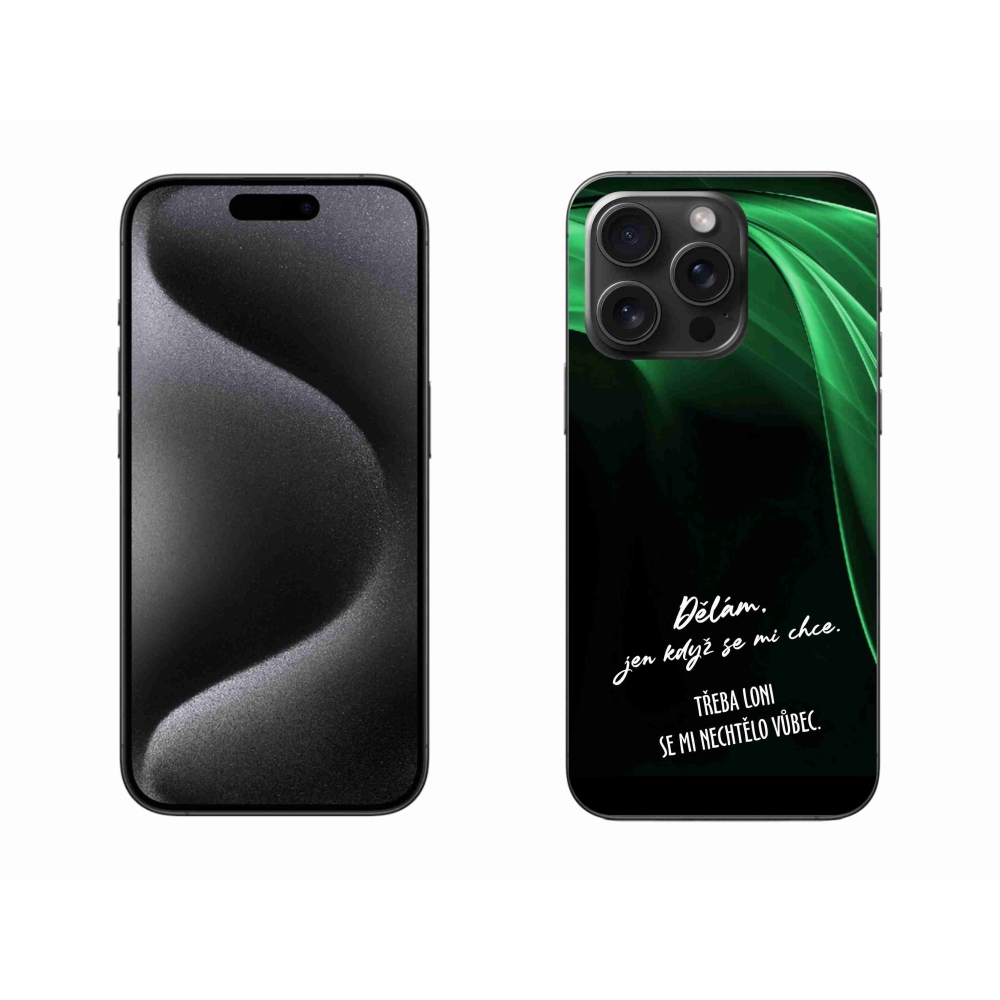 Gél borítás mmCase iPhone 15 Pro Max készülékhez - vicces szöveg 12 fekete háttér