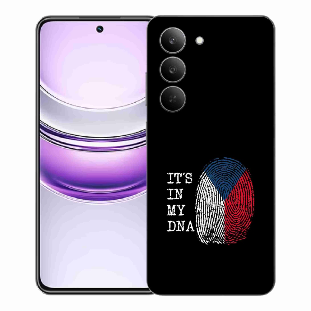 Gél borító mmCase a Realme 14x 5G - zászlós ujjlenyomat fekete háttérrel