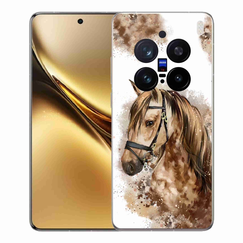 Zselés borítás mmCase a Vivo X200 Pro 5G készülékhez - barna rajzfilm ló