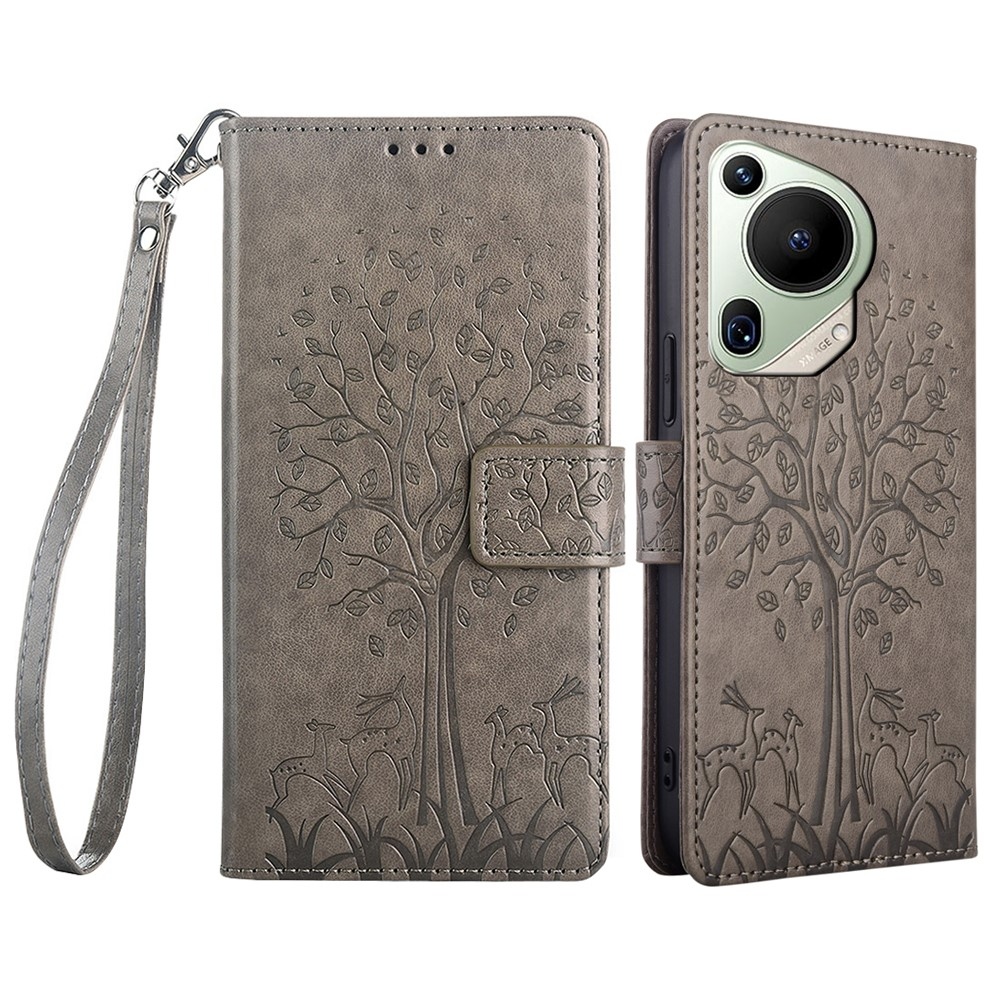 Fa könyvtáska Huawei Pura 70 Ultra készülékhez - szürke