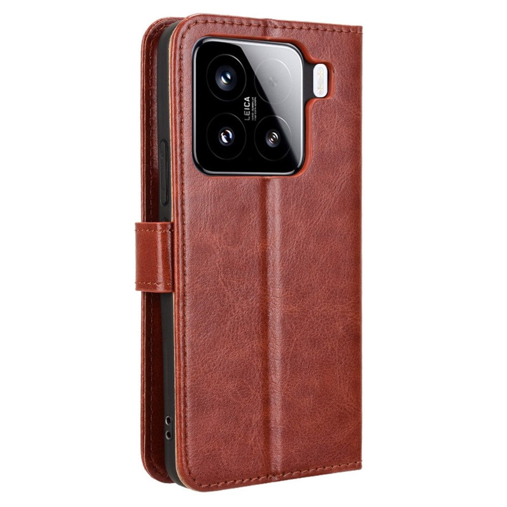 Őrült könyv tok Xiaomi 15 Pro-hoz - barna
