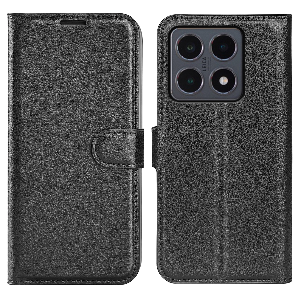 Litchi könyv tok a Xiaomi 15T-hez - fekete