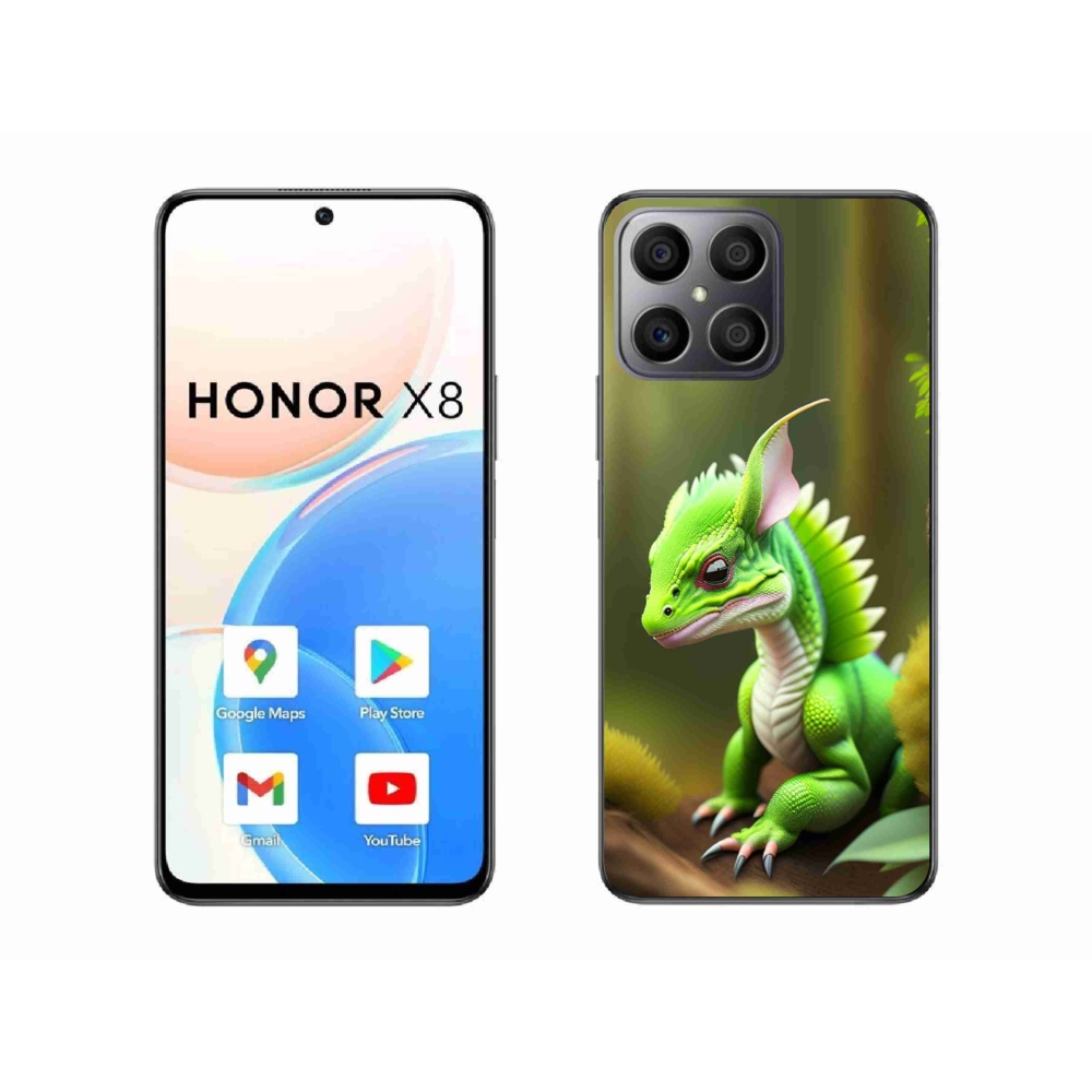 Zselés borítás mmCase a Honor X8-hoz - zöld sárkány