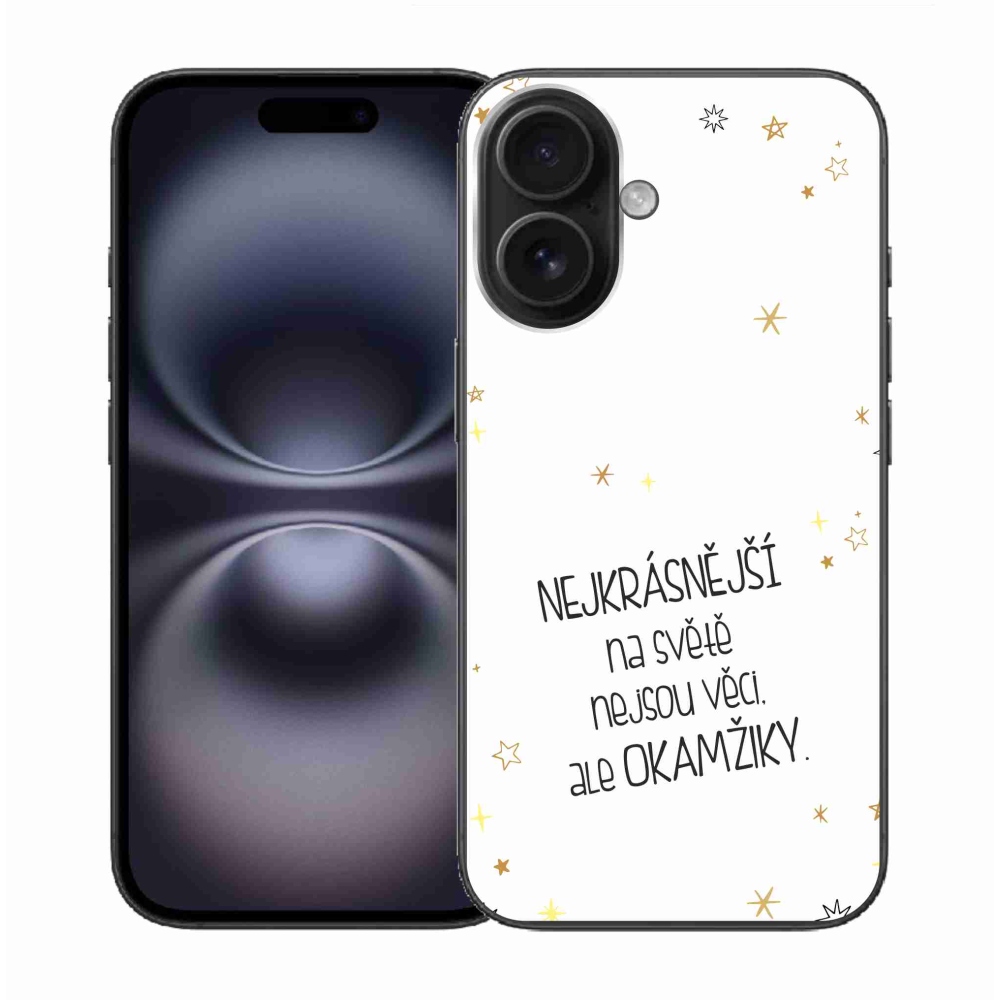 Gél borítás mmCase iPhone 16 készülékhez - idézet 4 fehér háttér