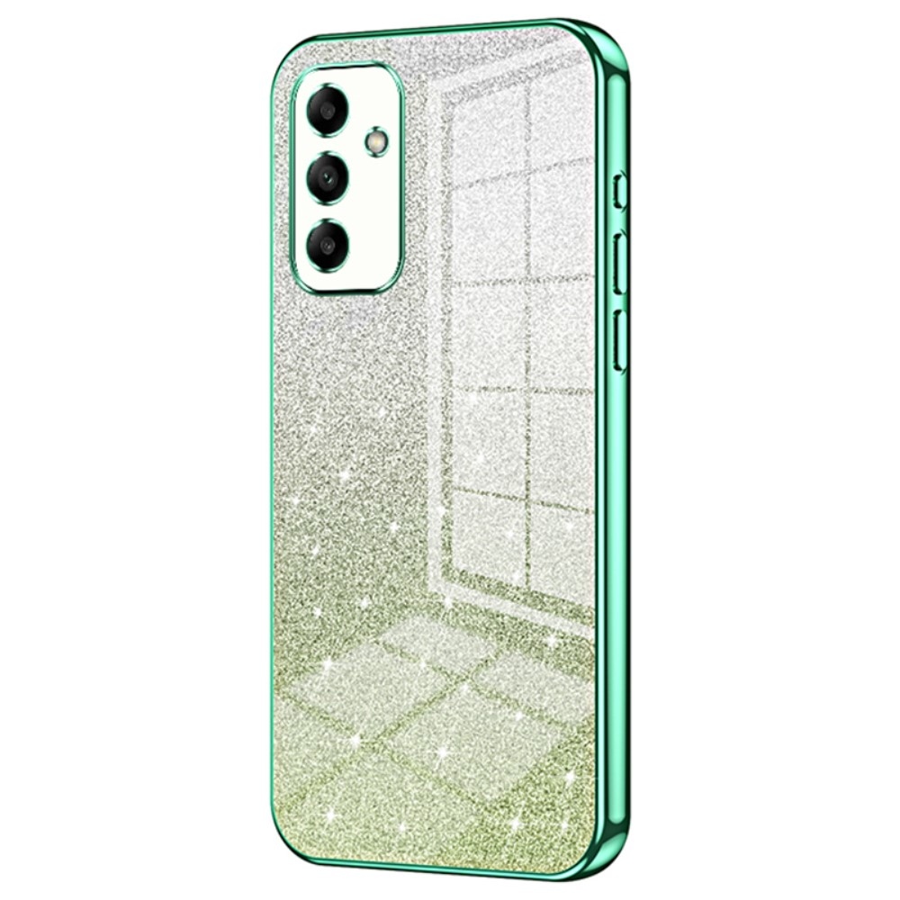 Vágott zselés csillogó tok Samsung Galaxy A05s készülékhez - zöld