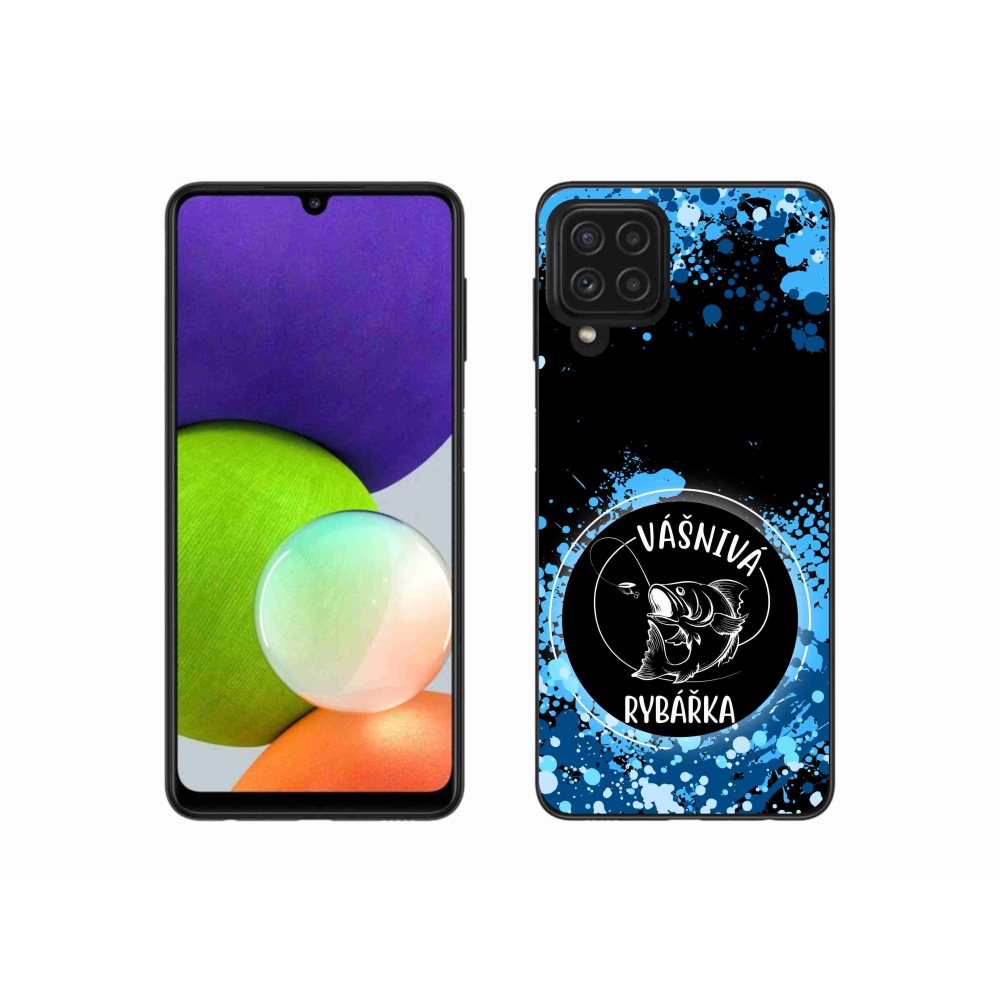 Gél borító mmCase Samsung Galaxy A22 4G - szenvedélyes halásznő fekete háttérrel