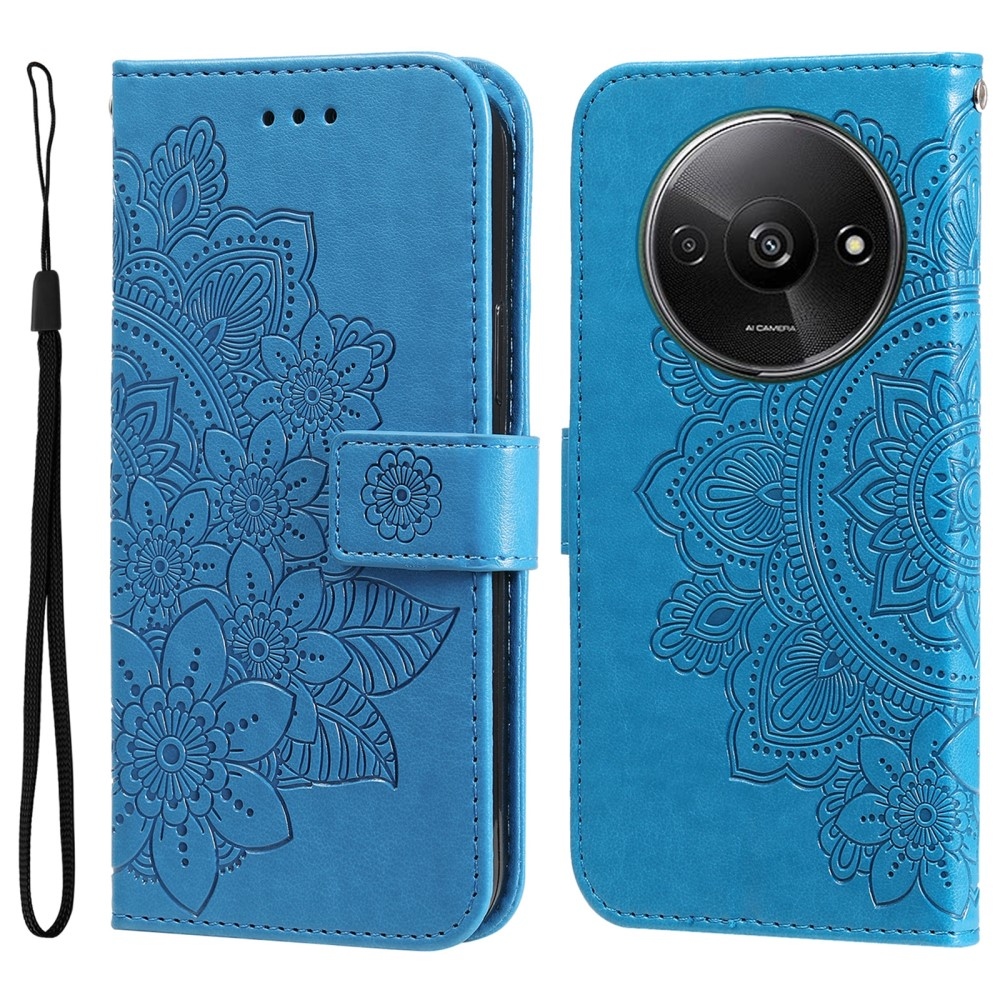 Mandala könyv tok Xiaomi Redmi A3-hoz - kék