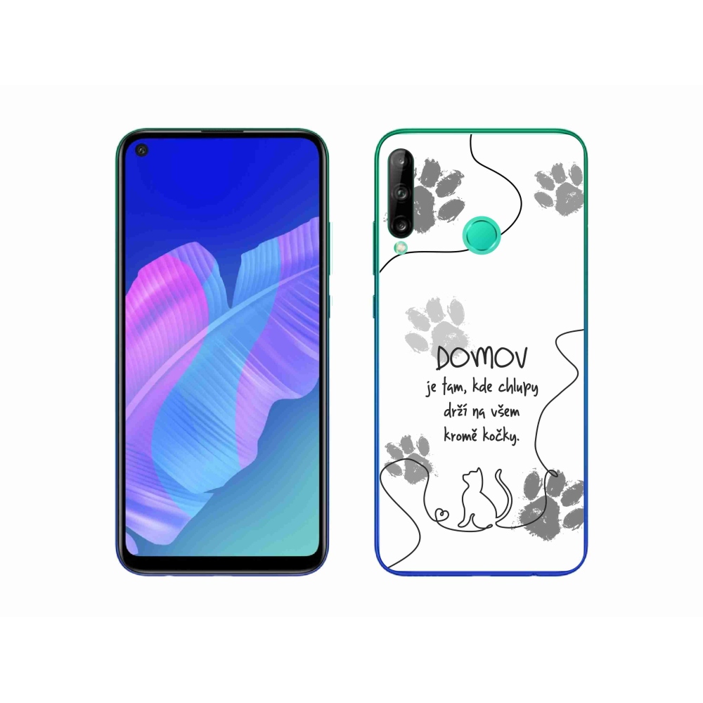 Gél borító mmCase a Huawei P40 Lite E készülékhez - macska motívum fehér háttérrel