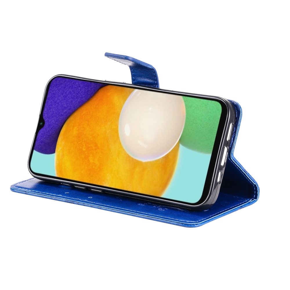 Nagy Buttefly könyv tok Samsung Galaxy A13 5G/A04s készülékhez - kék