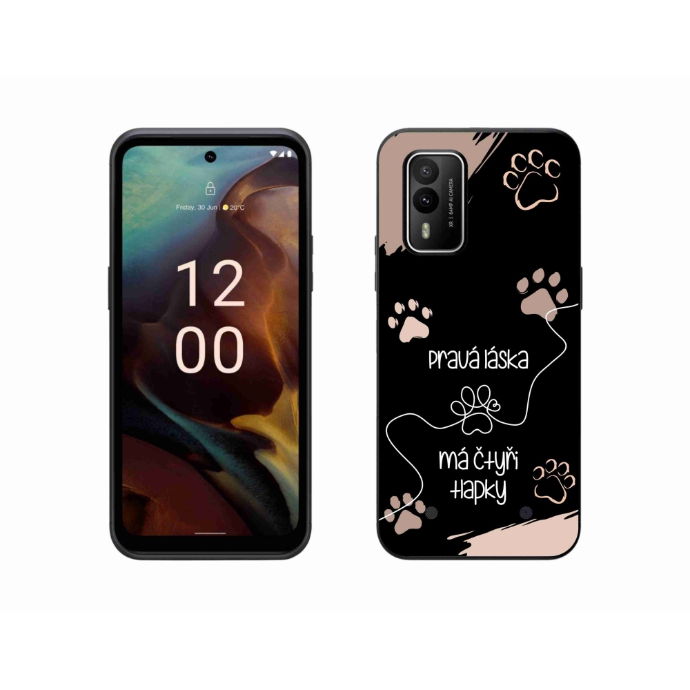 Zselés borítás mmCase a Nokia XR21 készülékhez - kutyamotívum 1 fekete háttér