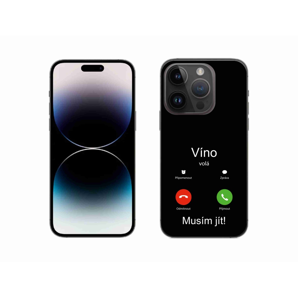 Gél borítás mmCase iPhone 14 Pro 6.1 készülékhez - bor hívások fekete háttérrel