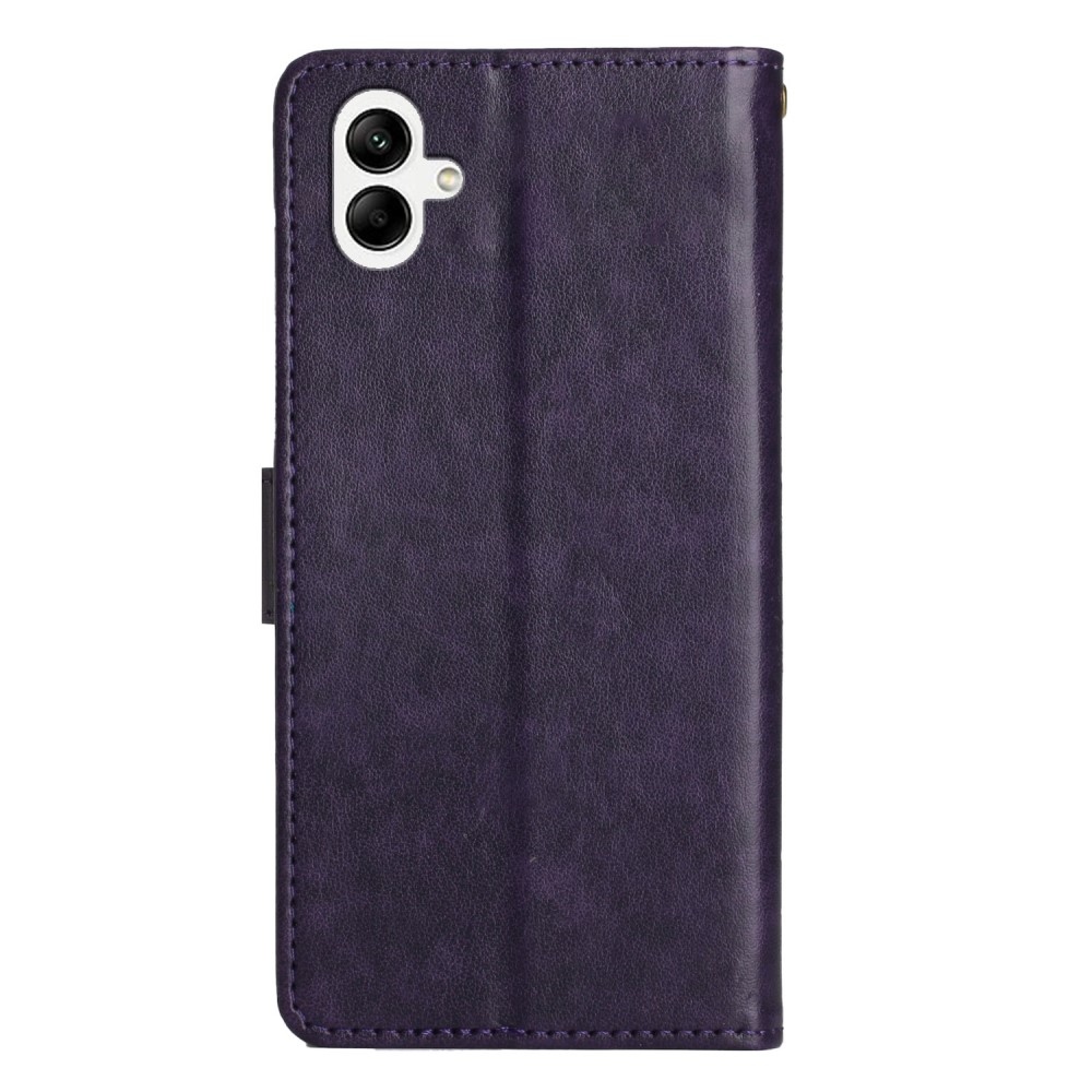 Virágok könyv tok Samsung Galaxy A06 4G - sötét lila