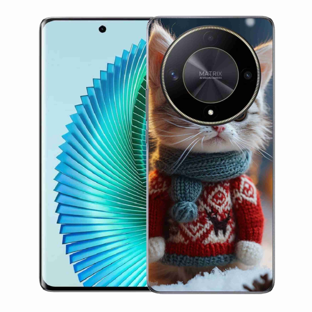 Gél borítás mmCase a Honor Magic 6 Lite 5G számára - cica pulóverben