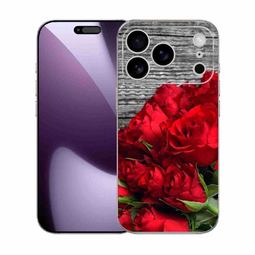 Gél borítás mmCase iPhone 17 Pro készülékhez - piros rózsa