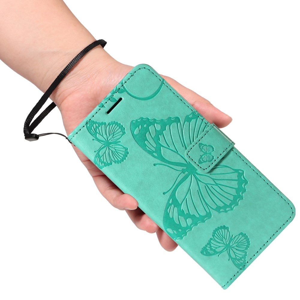 Nagy pillangó könyv tok a Vivo V50 5G-hez - teal színű