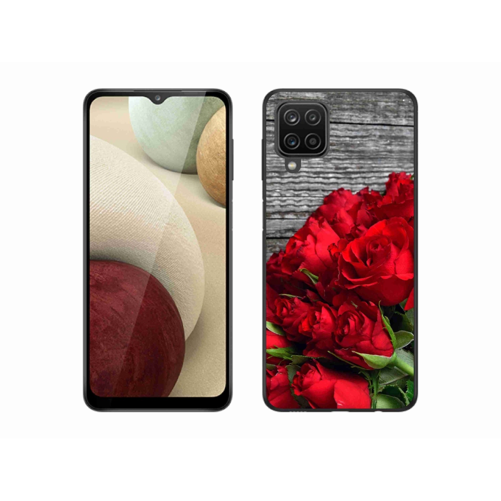 Gél borítás mmCase Samsung Galaxy A12 készülékhez - piros rózsa