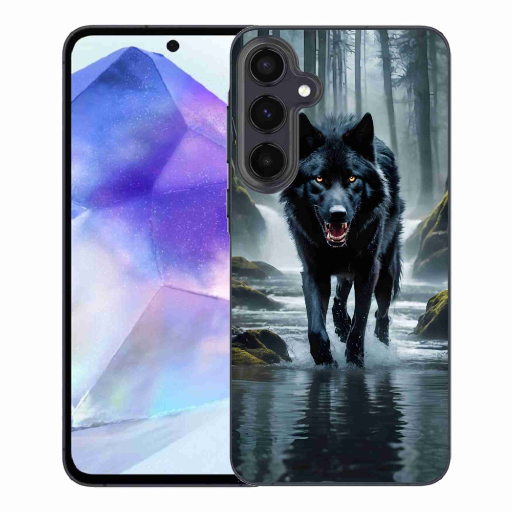Zselés borítás mmCase Samsung Galaxy A55 5G - fekete farkas