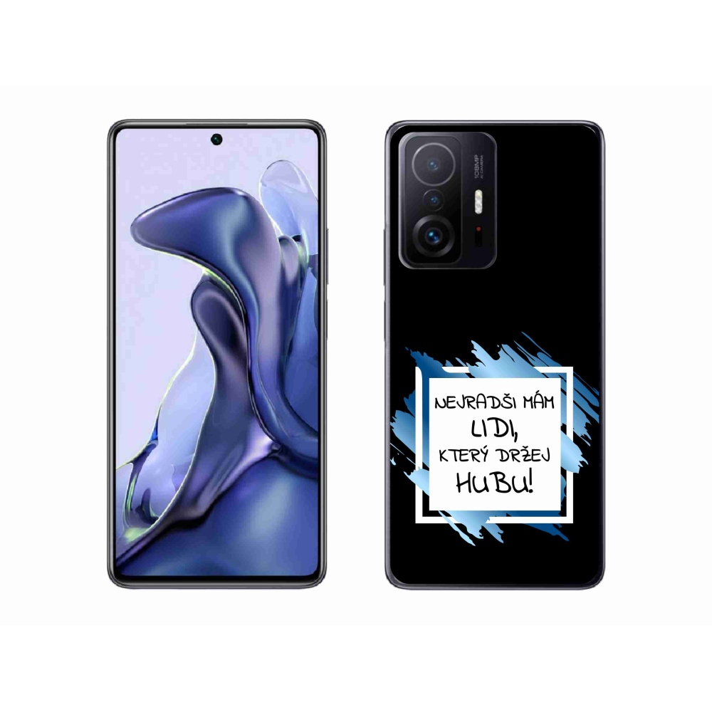 Gél borító mmCase a Xiaomi 11T-hez - vicces szöveg 7 fehér és fekete háttérrel