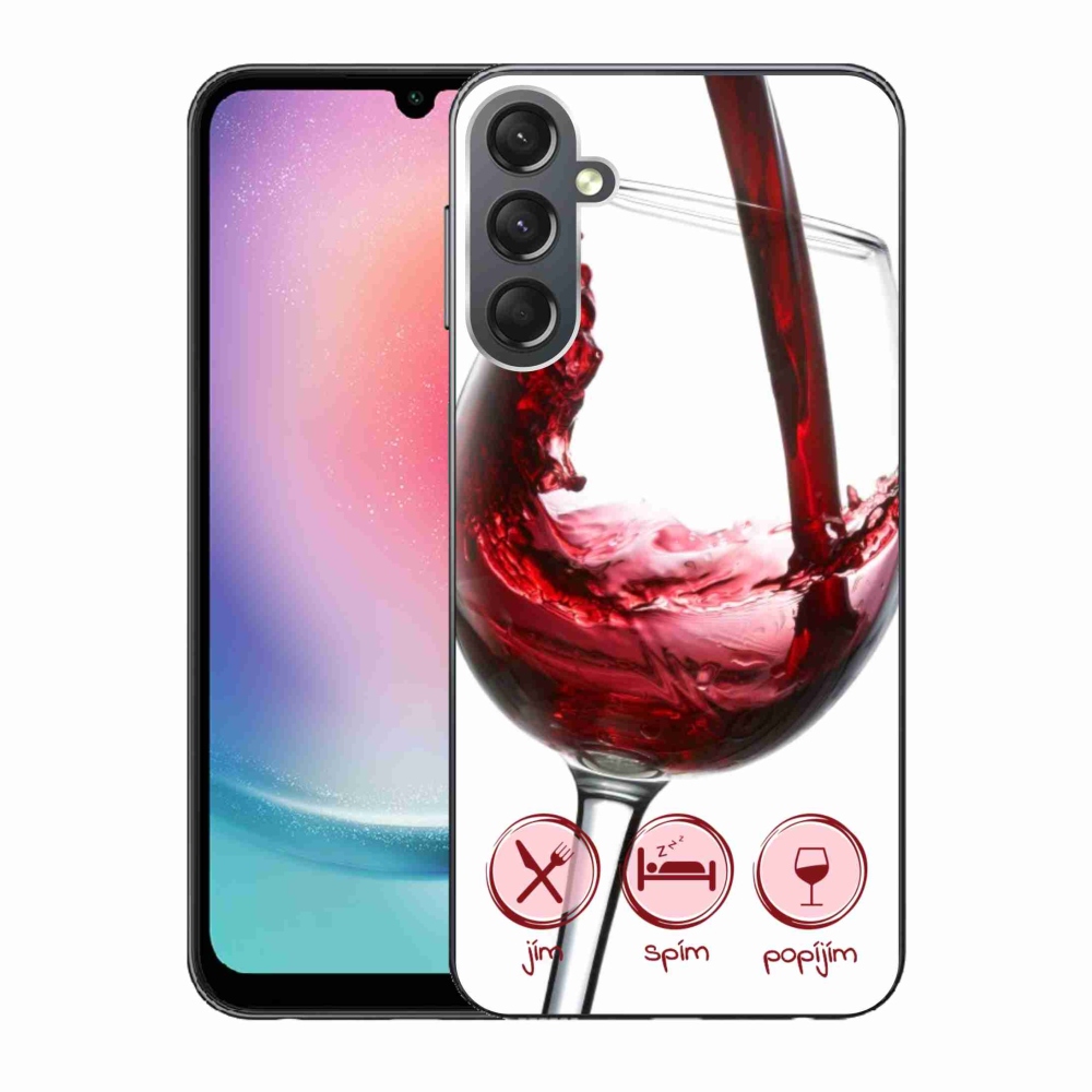 Gél tok mmCase Samsung Galaxy A24 készülékhez - borospohár piros