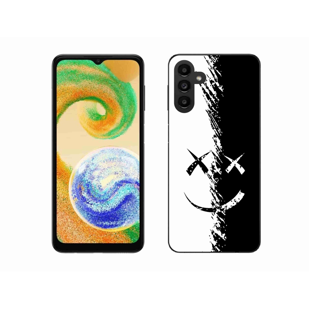 Zselés borítás mmCase Samsung Galaxy A04s (164.7x76.7x9.1mm) - fekete-fehér smiley