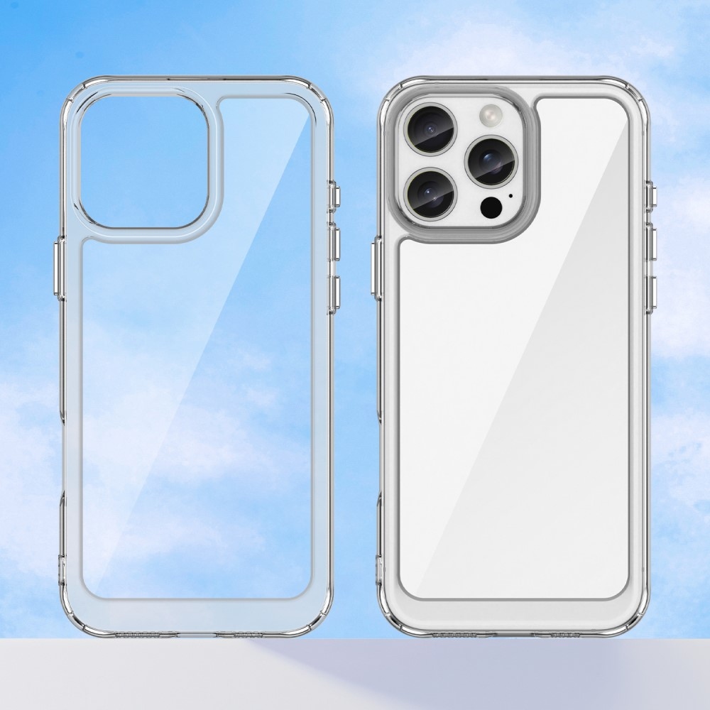Gél tok fix hátlappal iPhone 16 Pro Max készülékhez - átlátszó