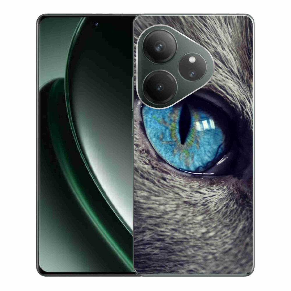 Zselés borítás mmCase a Realme GT 6 5G/GT 6T 5G számára - kék macskaszem