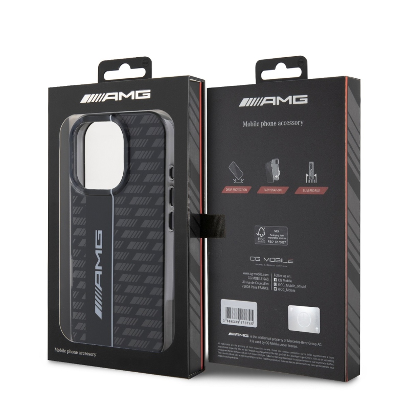 AMG Carbon Pattern hátlap iPhone 16 Pro Max fekete színű hátlaphoz