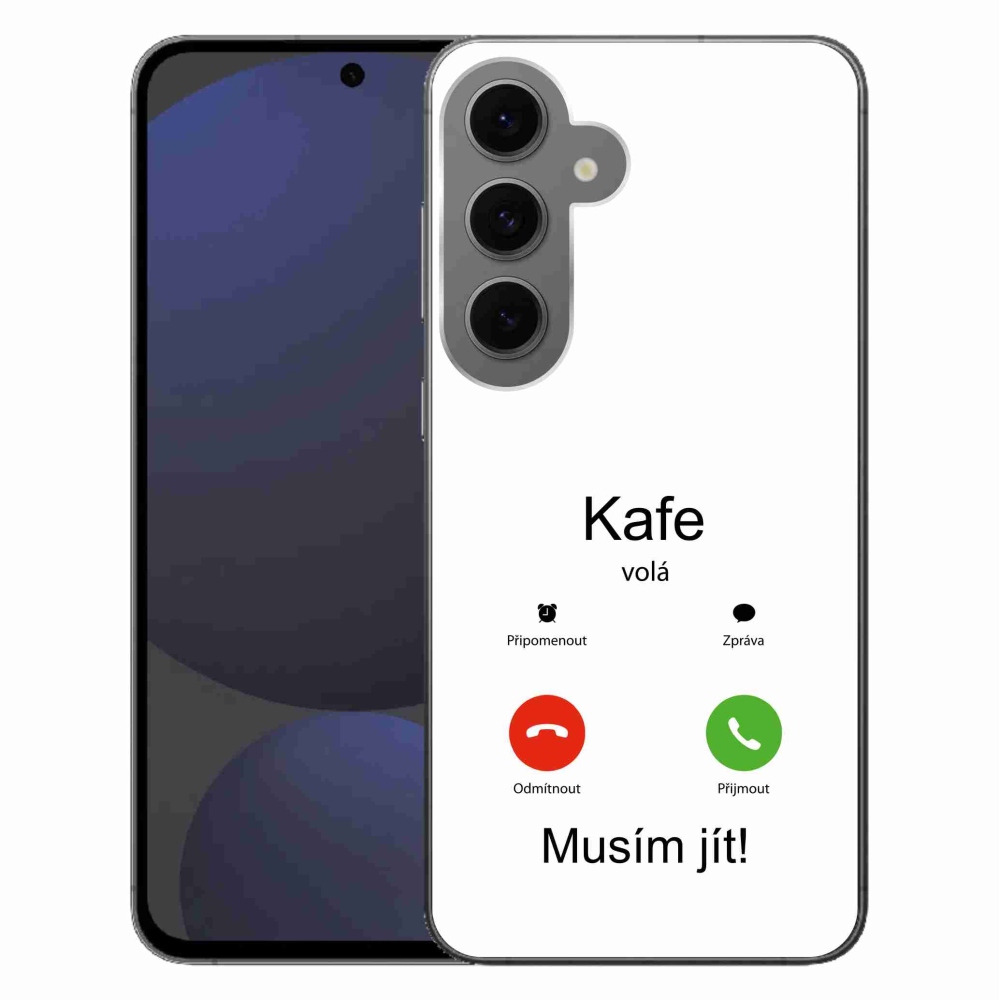 Gél borítás mmCase Samsung Galaxy S24 FE készülékhez - kávé hívó fehér háttér