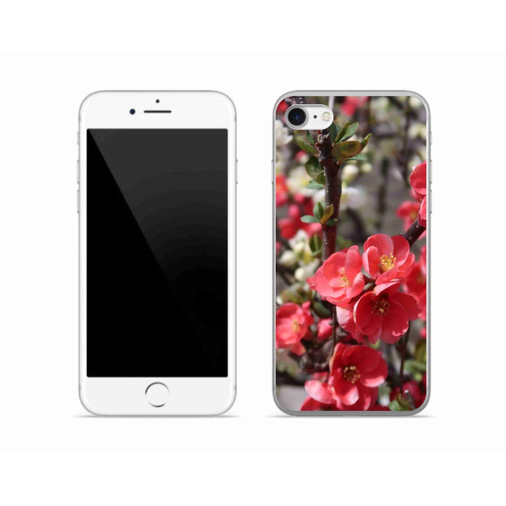 Zselés borítás mmCase iPhone SE (2020) - piros virágok