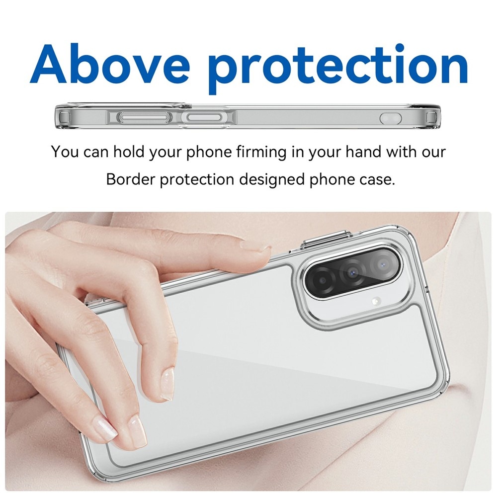 Gél tok kemény hátlappal a Samsung Galaxy A17 5G készülékhez - átlátszó